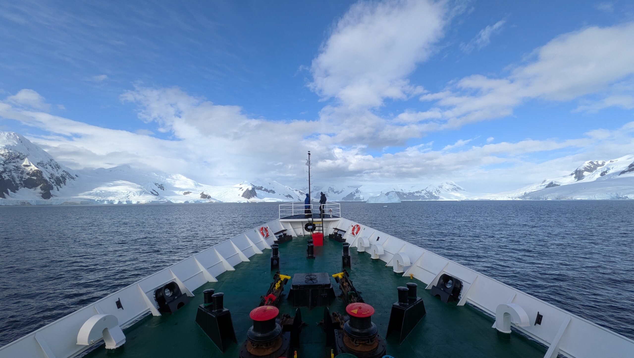 Hot chocolate onboard after a morning of iceberg cruising