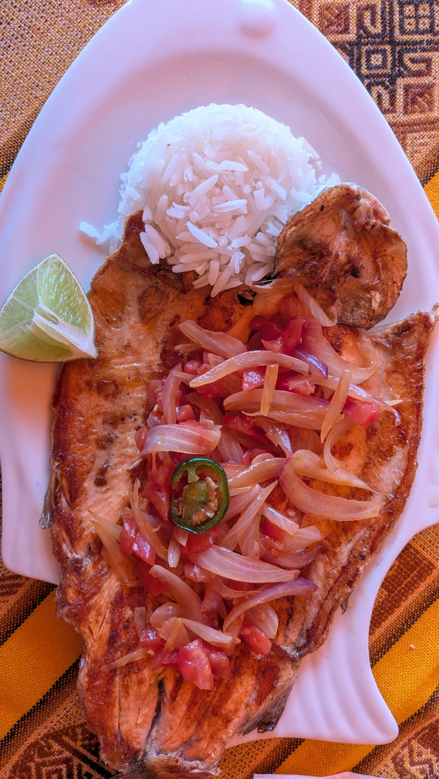Bolivian food, grilled trout and local dishes