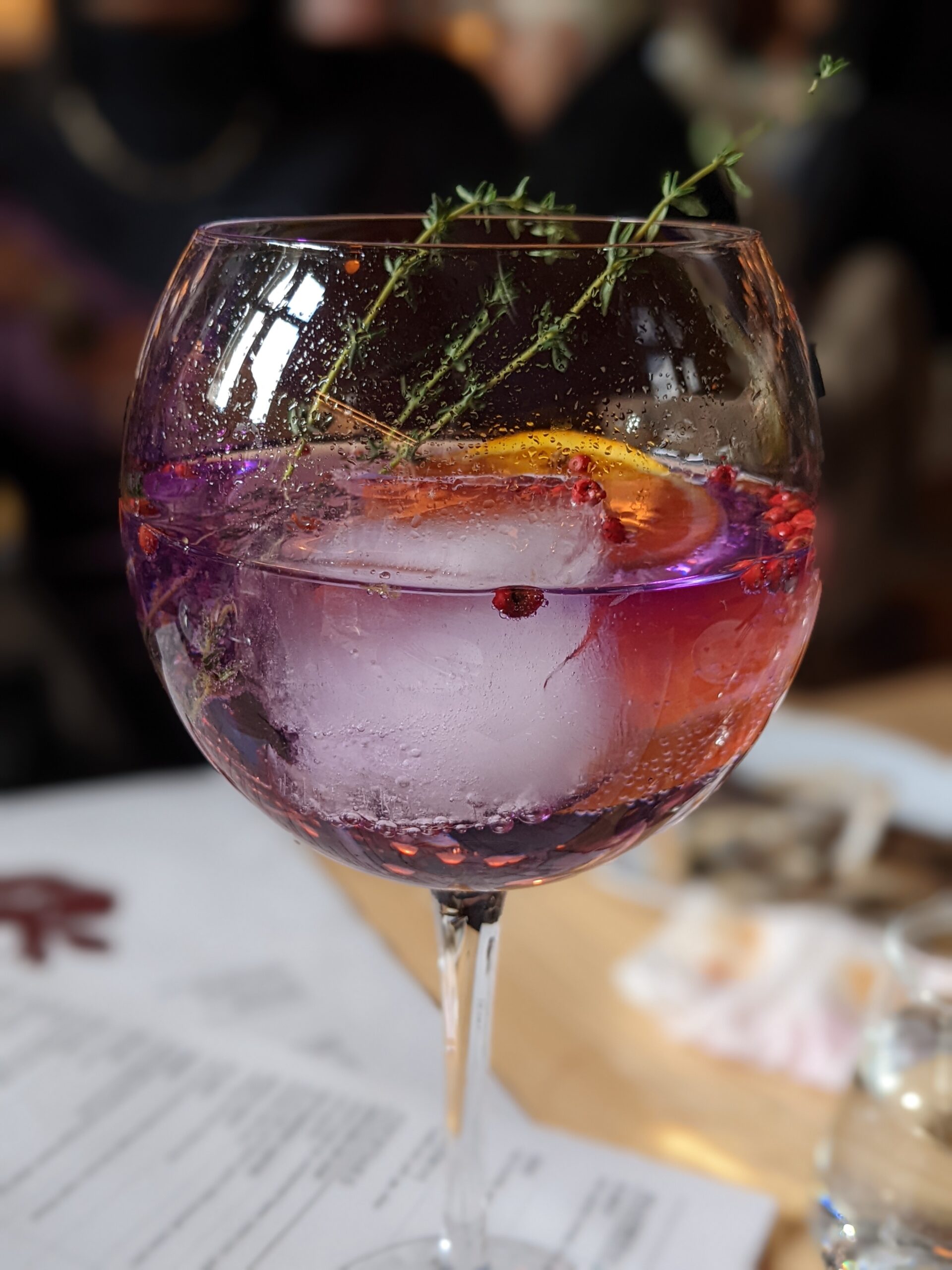 A cocktail on a bar counter